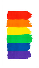 Lgbt flag painting colors of watercolor rainbow. Gay pride. Homosexuality emblem isolated on white. LGBTQ rights concept