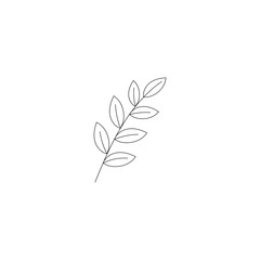 leaf line icon simple sign symbol on white background