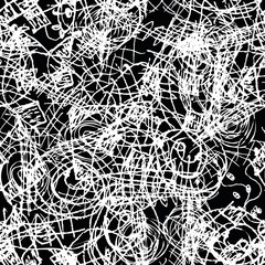 Black and white grunge seamless. Abstract repeating background. Monochrome pattern for fabric, wrapping paper