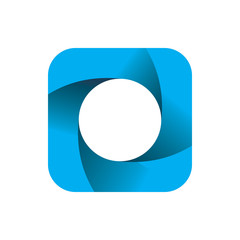 blue square circle color logo design