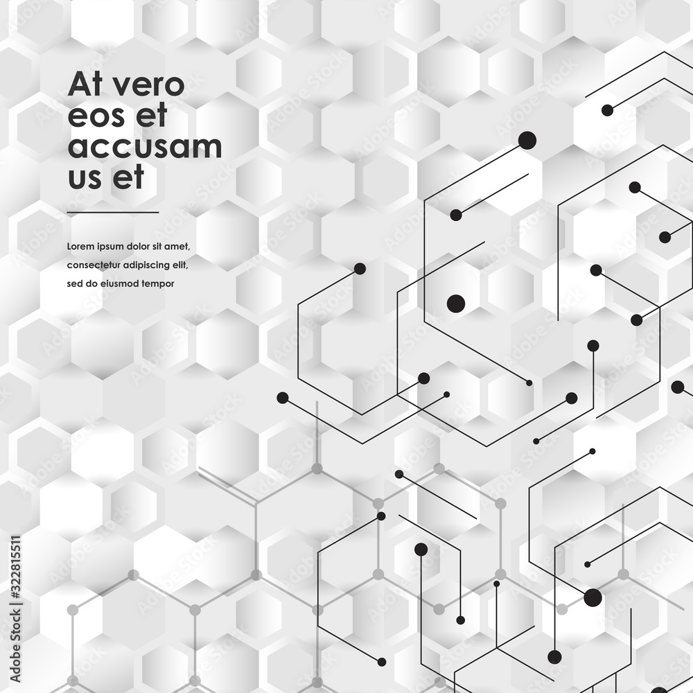 Poster hexagons connect background and abstract science design. vector illustration
