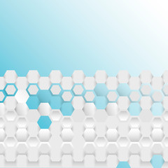 Simple blue background with connect hexagons