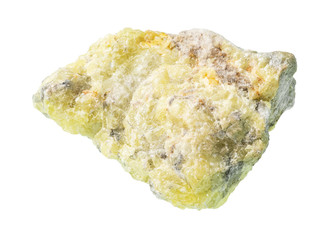 rough sulphur (sulfur) ore cutout on white