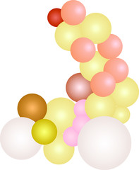 Set of decorative balloons on white background vector