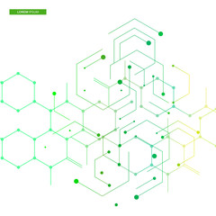 Molecular hexagons structures on white background. Vector illustration