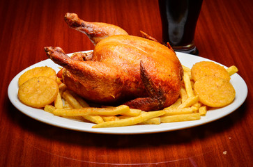 roast chicken with potatoes