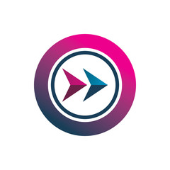 creative color circle arrow logo design