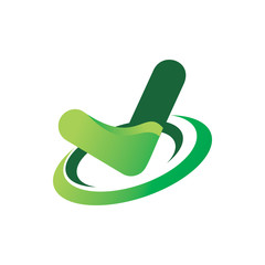 green natrue check circle logo design