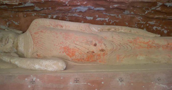 The clay sculpture of Sakyamuni Buddha in Bingling Cave Temple, Gansu China