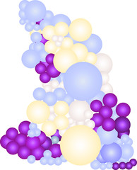 Set of decorative balloons with white background vector