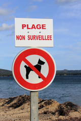 plage non surveill&eacute;e