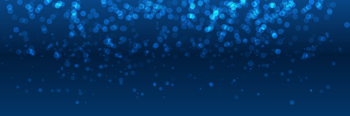 Dark blue white bokeh blur circle background