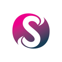 circle color letter s motion logo design