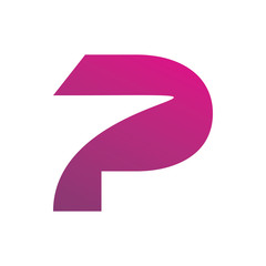 seven modern color letter p logo design