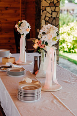 wedding bouquet on table