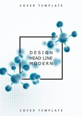 Abstract background with molecules and atoms. Medical, scientific and technological concepts. Bright modern design.