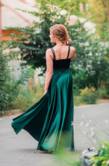 Fototapeta premium Woman in green dress