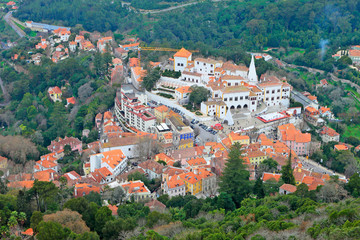 Fototapeta na wymiar Sintra village view from high, Portugal