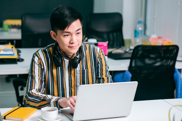 Thoughtful person at his workplace stock photo