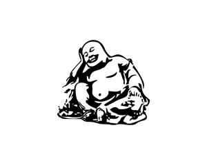 Fat Buddha black vector