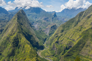 Tropical landscape of Reunion island, France