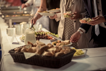 Prom Party Buffet and Happy People