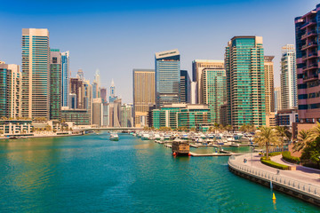 Fototapeta na wymiar Dubai city downtown. Marina area, UAE