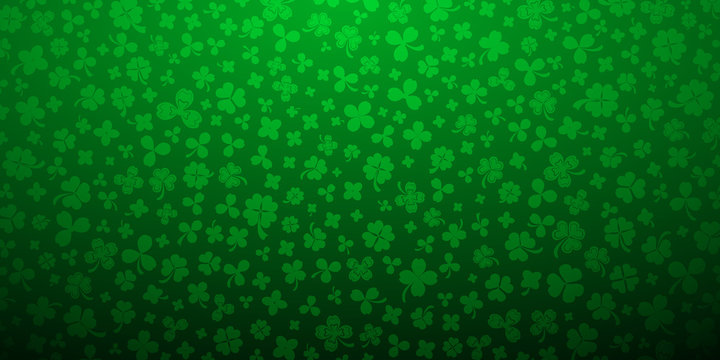 Background on St. Patrick's Day made of clover leaves in green colors