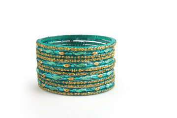 Indian traditional colorful glass bangles with unique design