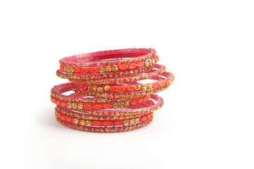 Indian traditional colorful glass bangle with unique design