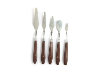 Stainless painting palette knife with wooden handle