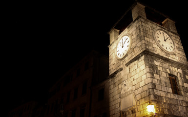Old town Kotor clock tower