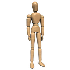 Wooden Figurine Mannequin Doll Isolated