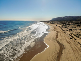 Aerial view of a Mediterranean beach