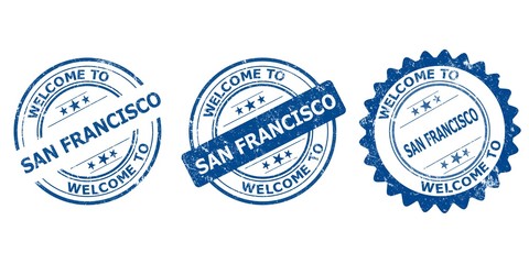 welcome to San francisco blue old stamp sale	