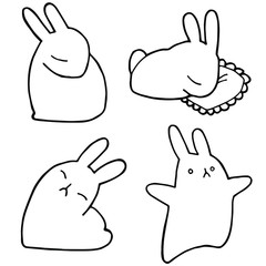 abstract, animal, art, black, bunny, cartoon, character, coloring book, cute, design, drawing, ears, easter, emblem, flat, fun, graphic, hand drawn, hare, holiday, icon, illustration, isolated, kid, l