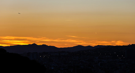 sunset in the mountains of Barcelona