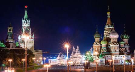 Fototapeta na wymiar Moscow at night. Beauty Moscow.