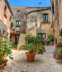 Fototapeta na wymiar From the Italian Village Erice on Sicily