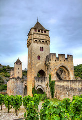 Fototapeta na wymiar Pont Valentre, Cahors, France