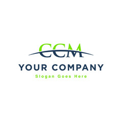 Initial letter CCM, overlapping movement swoosh horizon logo design inspiration in green and gray color vector