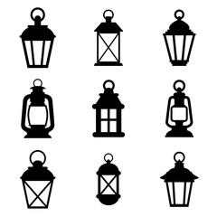 Lantern set icon, logo isolated on white background © Рудой Максим
