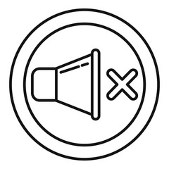 No sound icon. Outline no sound vector icon for web design isolated on white background