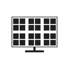 Solar panels technology, black and white icon template black color editable. Solar panels technology, black and white icon symbol Flat vector illustration for graphic and web design.