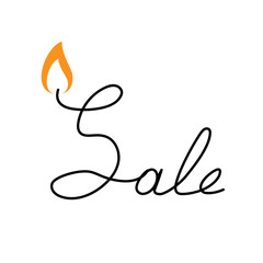 Fire sale. Hot discounts. Vector illustration.	
