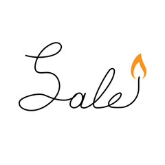 Fire sale. Hot discounts. Vector illustration.	