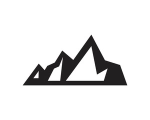 Mountain large natural rock with snow top Icon template black color editable. Mountain large natural rock with snow top Icon symbol Flat vector illustration for graphic and web design.