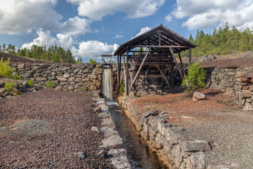 Fototapeta na wymiar A very well-preserved 19th-century copperworks dating back to the Middle Ages. Sweden, Riddarhyttan