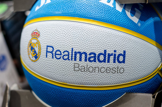 Soest, Germany - January 7, 2019: Real Madrid Baloncesto (English: Real Madrid Basketball) Ball Spalding.