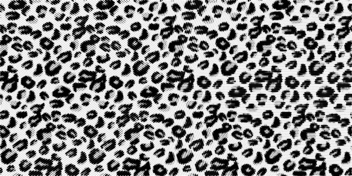 Leopard pattern. Animal and ethnic pattern. Halftone textile print.